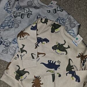 Garanimals Gray and Beige Dinosaur and Vehicle Sweatshirts